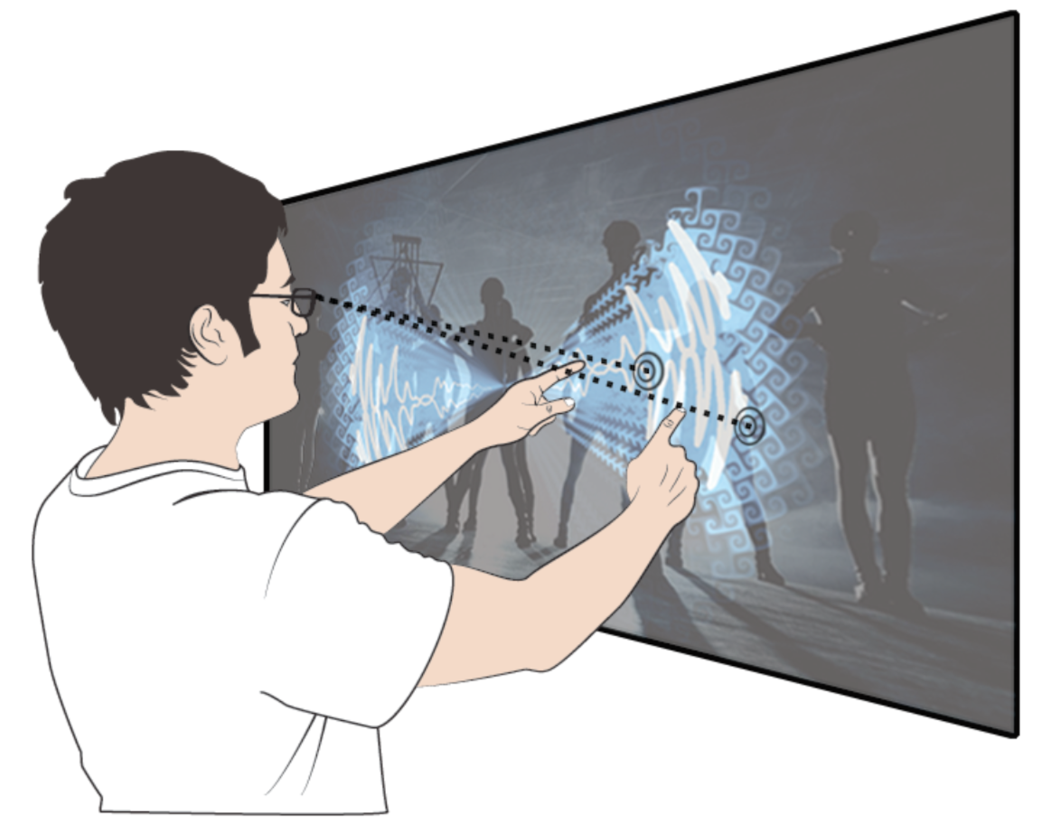 Waveform | video blending with in-air multi-touch gestures